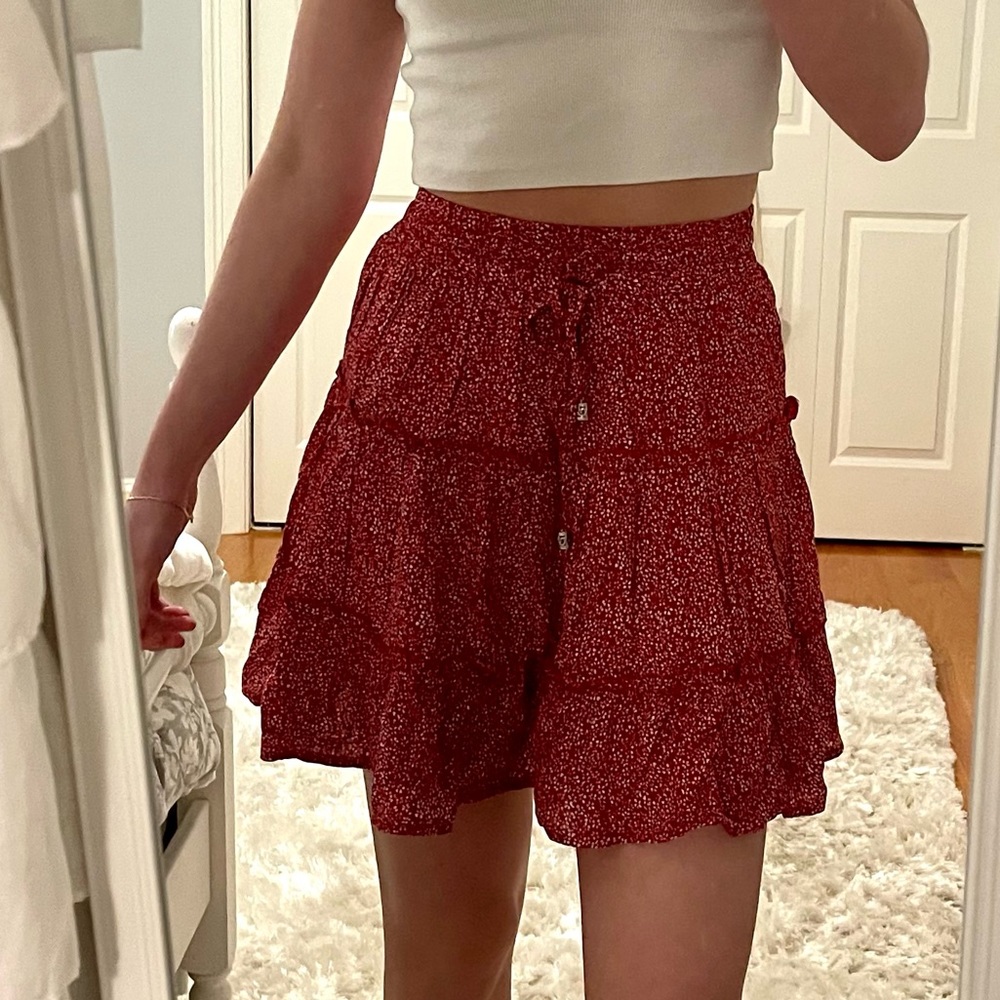Princess Polly Hanson Mini Skirt Maroon size 6